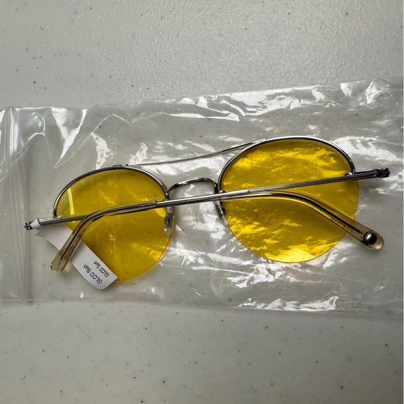 New Garrett Leight Yellow Lens Sunglasses Beaumont Sun BS-CH Round